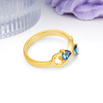 Unique Intertwined 3 Prong Double Heart Cut Alexandrite Engagement Ring - Additional view