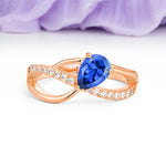 Classic Twisted 3-Prong Pear Cut Sapphire Engagement Ring - Additional view