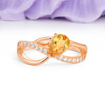Classic Twisted 3-Prong Pear Cut Citrine Engagement Ring - Additional view