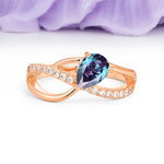 Classic Twisted 3-Prong Pear Cut Alexandrite Engagement Ring - Additional view