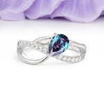 Classic Twisted 3-Prong Pear Cut Alexandrite Engagement Ring - Additional view