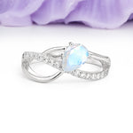 Classic Twisted 3-Prong Pear Cut Moonstone Engagement Ring - Additional view
