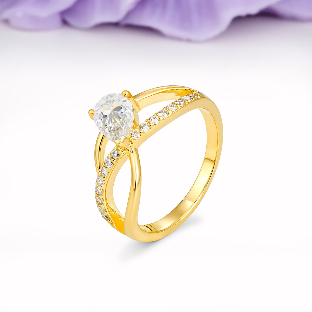 Classic Proposal Infinity Twist Pear Cut Moissanite Engagement Ring - Additional view