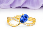 Classic Twisted 3-Prong Pear Cut Sapphire Engagement Ring - Additional view