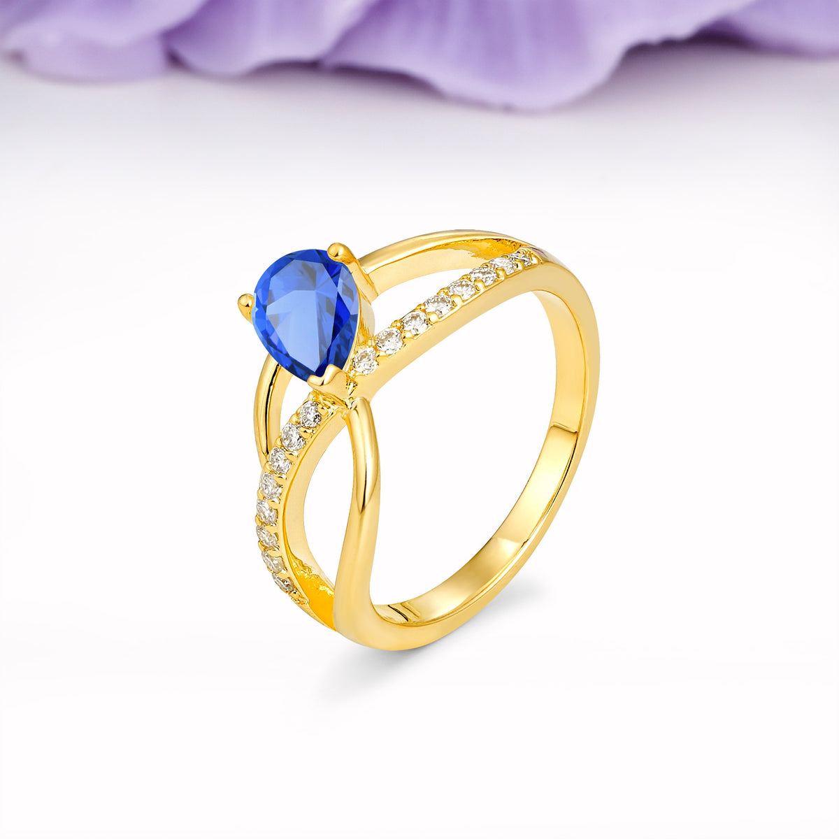 Classic Proposal Infinity Twist Pear Cut Sapphire Engagement Ring - Additional view