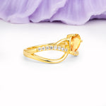Classic Twisted 3-Prong Pear Cut Citrine Engagement Ring - Additional view