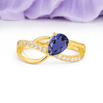 Classic Twisted 3-Prong Pear Cut Tanzanite Engagement Ring - Additional view