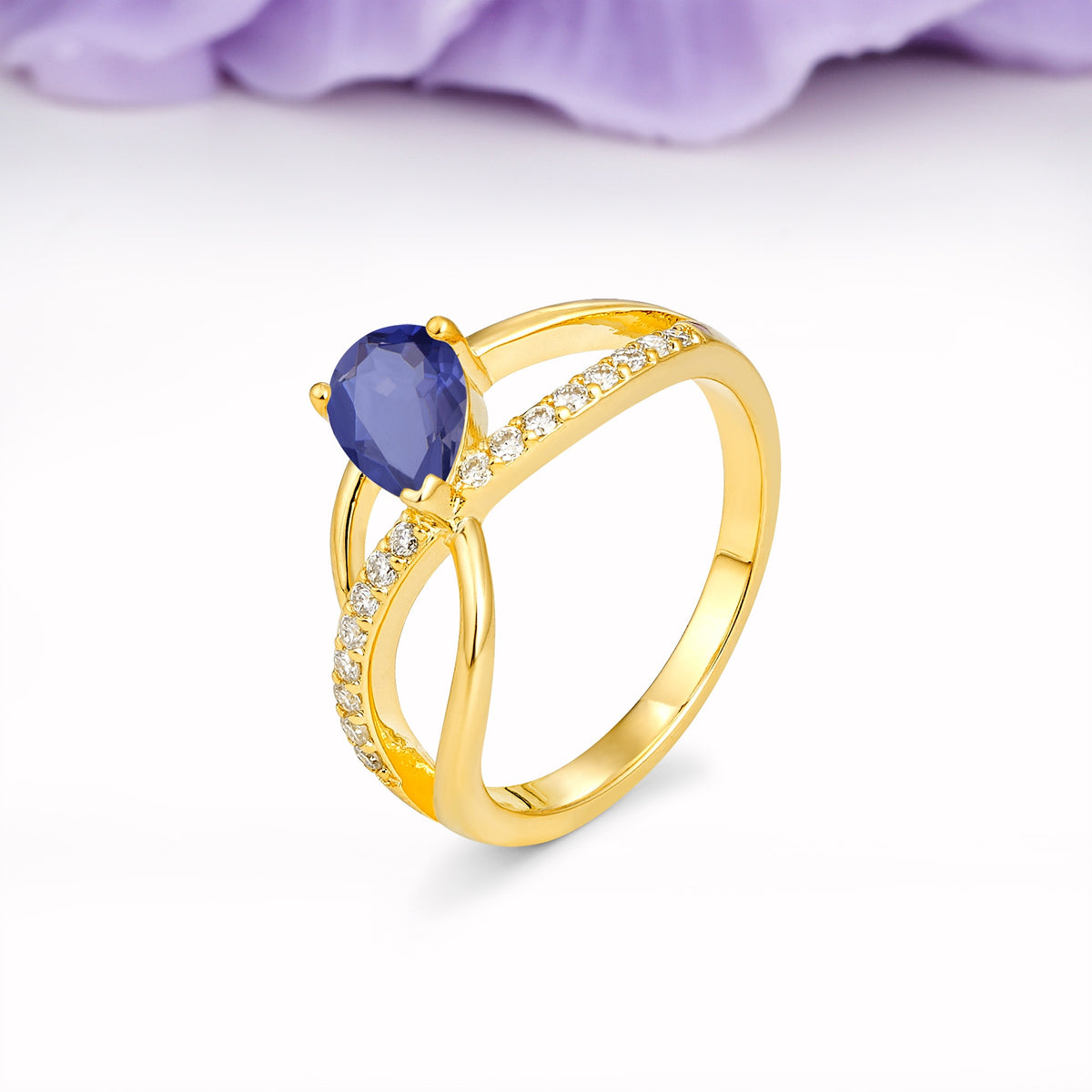 Classic Proposal Infinity Twist Pear Cut Tanzanite Engagement Ring - Additional view