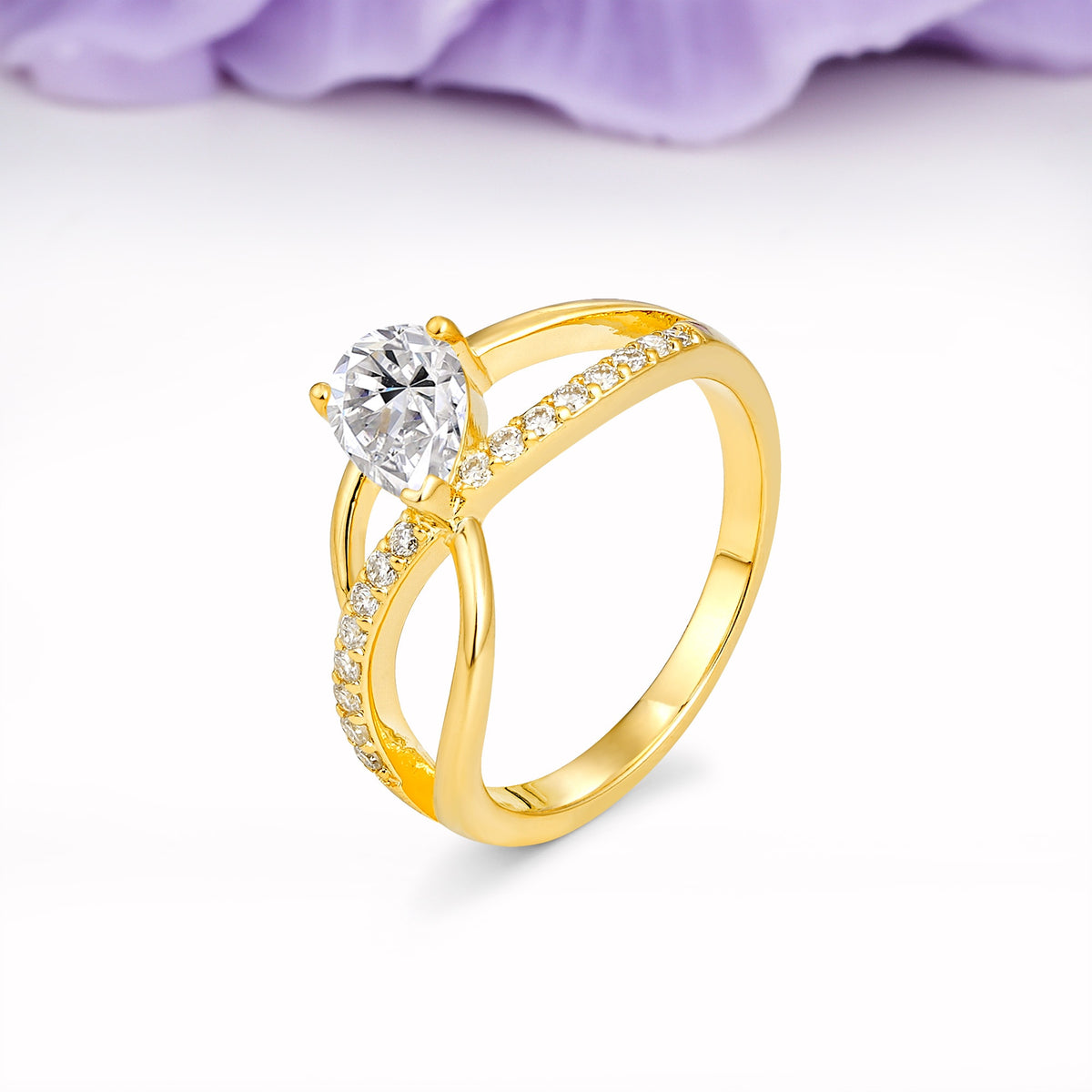 Classic Proposal Infinity Twist Pear Cut Lab Diamond Engagement Ring - Additional view
