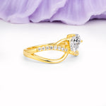 Classic Twisted 3-Prong Pear Cut Lab Diamond Engagement Ring - Additional view