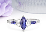 Luxurious 2-Prong Marquise Cut Tanzanite Engagement Ring - Additional view