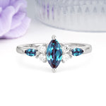 Luxurious 2-Prong Marquise Cut Alexandrite Engagement Ring - Additional view