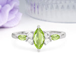 Luxurious 2-Prong Marquise Cut Peridot Engagement Ring - Additional view