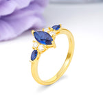 Luxurious 2-Prong Marquise Cut Sapphire Engagement Ring - Additional view