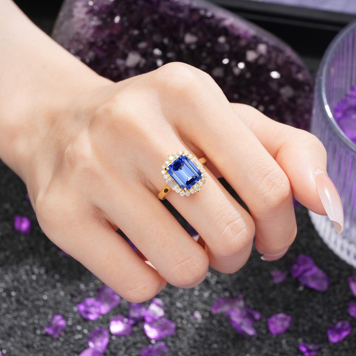 Luxurious 2-Prong Marquise Cut Sapphire Engagement Ring