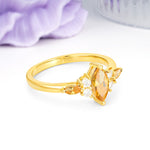 Luxurious 2-Prong Marquise Cut Citrine Engagement Ring - Additional view
