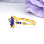 Luxurious 2-Prong Marquise Cut Tanzanite Engagement Ring - Additional view