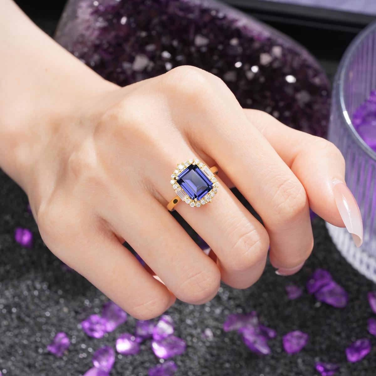 Luxurious 2-Prong Marquise Cut Tanzanite Engagement Ring