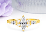 Luxurious 2-Prong Marquise Cut Lab Diamond Engagement Ring - Additional view
