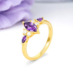Luxurious 2-Prong Marquise Cut Amethyst Engagement Ring - Additional view