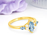 Luxurious 2-Prong Marquise Cut Aquamarine Engagement Ring - Additional view