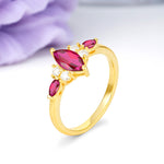 Luxurious 2-Prong Marquise Cut Ruby Engagement Ring - Additional view