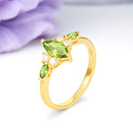 Luxurious 2-Prong Marquise Cut Peridot Engagement Ring - Additional view