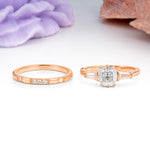 Luxurious & Minimalist 6-Prong Princess-Cut Moissanite Bridal Ring Set - Additional view