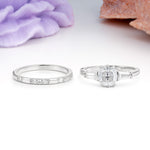 Luxurious & Minimalist 6-Prong Princess-Cut Moissanite Bridal Ring Set - Additional view