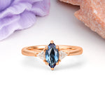 Unique 6-Prong Marquise-Cut Alexandrite Engagement Ring - Additional view