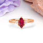 Unique 6-Prong Marquise-Cut Ruby Engagement Ring - Additional view