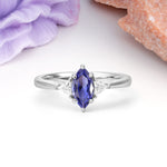 Unique 6-Prong Marquise-Cut Tanzanite Engagement Ring - Additional view