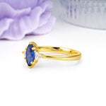 Unique 6-Prong Marquise-Cut Sapphire Engagement Ring - Additional view