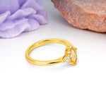 Unique 6-Prong Marquise-Cut Citrine Engagement Ring - Additional view