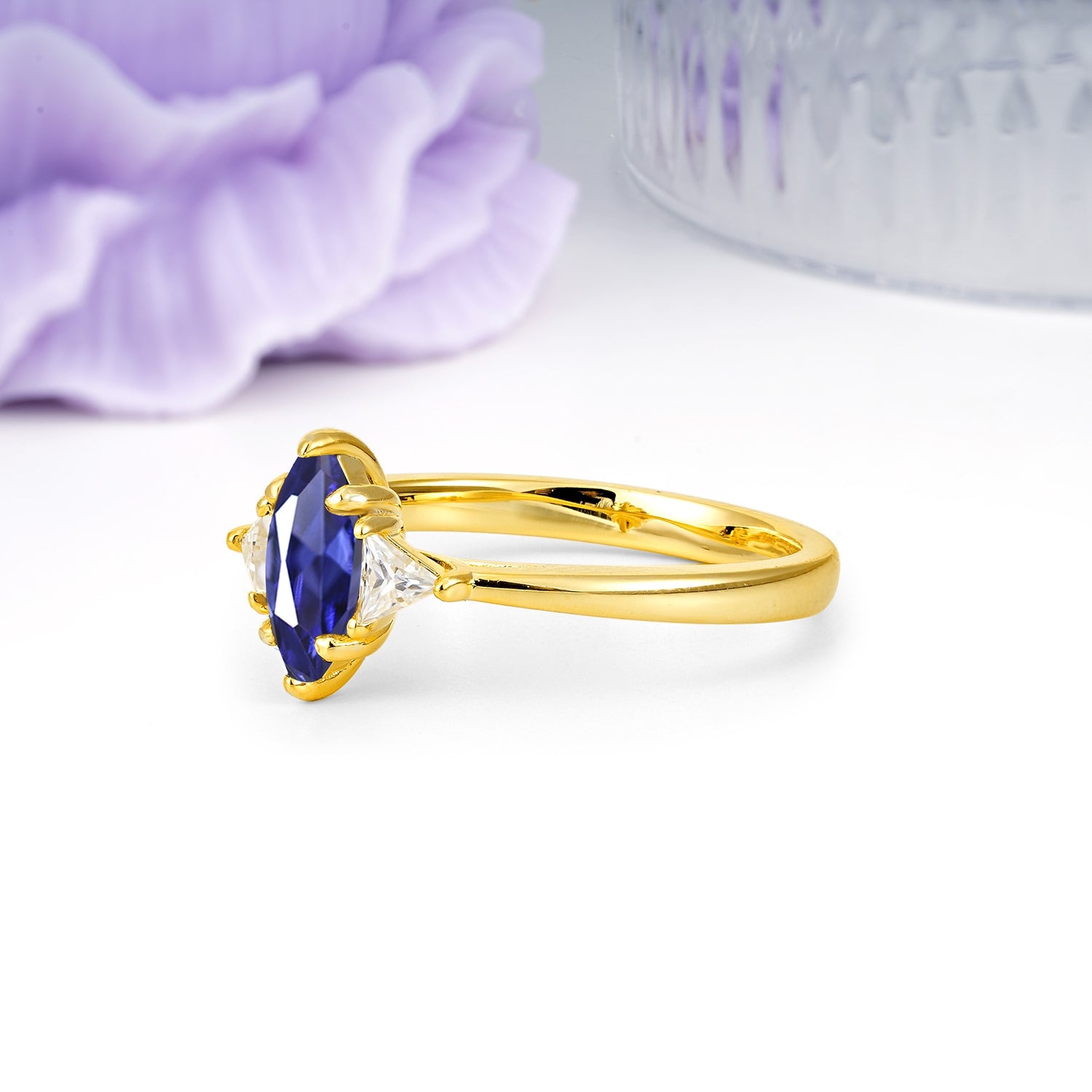 Unique 6-Prong Marquise-Cut Tanzanite Engagement Ring - Additional view