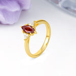 Unique 6-Prong Marquise-Cut Garnet Engagement Ring - Additional view