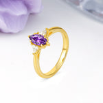 Unique 6-Prong Marquise-Cut Amethyst Engagement Ring - Additional view