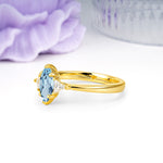 Unique 6-Prong Marquise-Cut Aquamarine Engagement Ring - Additional view