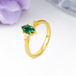 Unique 6-Prong Marquise-Cut Emerald Engagement Ring - Additional view