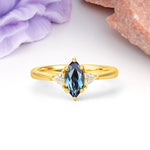 Unique 6-Prong Marquise-Cut Alexandrite Engagement Ring - Additional view