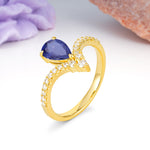 Luxurious Crown 3-Prong Pear Cut Tanzanite Engagement Ring - Additional view