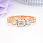 Luxurious And Unique 4 Prong Princess Cut Moissanite Engagement Ring - Additional view
