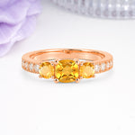 Luxurious And Unique 4 Prong Princess Cut Citrine Engagement Ring - Additional view