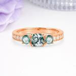 Luxurious And Unique 4 Prong Princess Cut Moss Agate Engagement Ring - Additional view