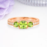Luxurious And Unique 4 Prong Princess Cut Peridot Engagement Ring - Additional view