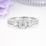 Luxurious And Unique 4 Prong Princess Cut Moissanite Engagement Ring - Additional view
