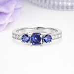 Luxurious And Unique 4 Prong Princess Cut Tanzanite Engagement Ring - Additional view