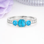 Luxurious And Unique 4 Prong Princess Cut Turquoise Engagement Ring - Additional view