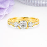 Luxurious And Unique 4 Prong Princess Cut Moissanite Engagement Ring - Additional view