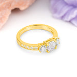 Luxurious And Unique 4 Prong Princess Cut Moissanite Engagement Ring - Additional view